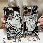 Anime Jujutsu Kaisen Gojo Plating Case For iPhone 16 15 14 13 12 11 Pro Max X XR XSMax 7 8 Plus Anti-Fall Airabag Back Cover