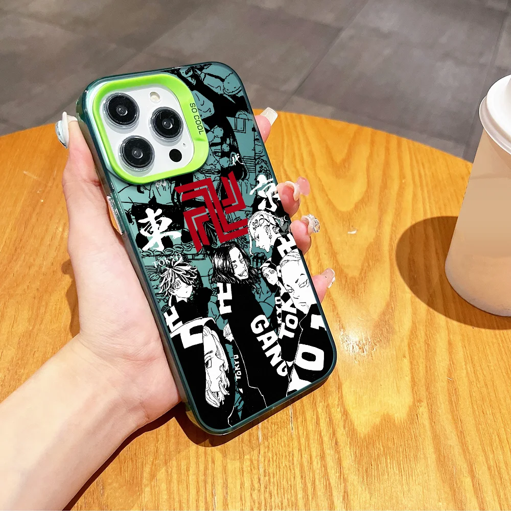 Tokyo Revenger phone case FUNDA for iPhone 12 11 13 14 15 16 17Max Pro Plus Mini Electroplated Silver lMDaser Color Cover