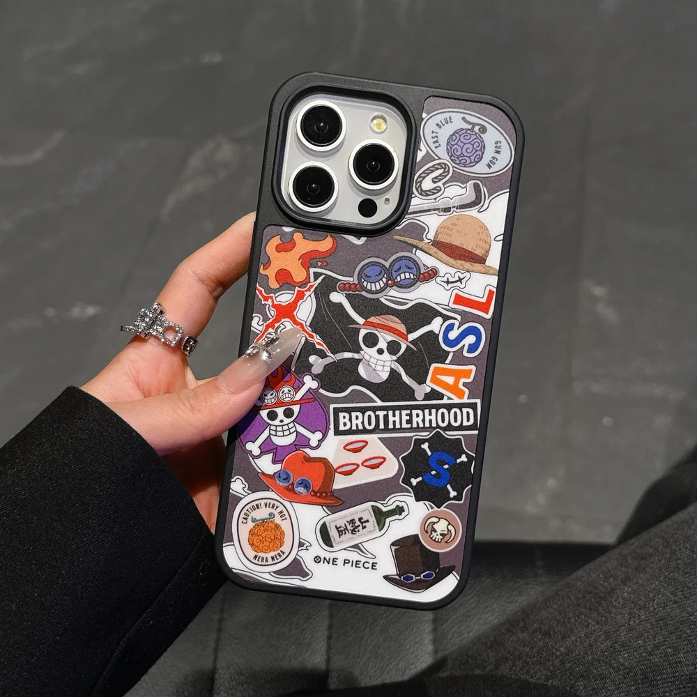 Fashion Cool Japan Anime One Piece Logo Phone Case For iPhone 17 Pro 16 15 14 13 Pro Max Cases Shockproof Hard Cover