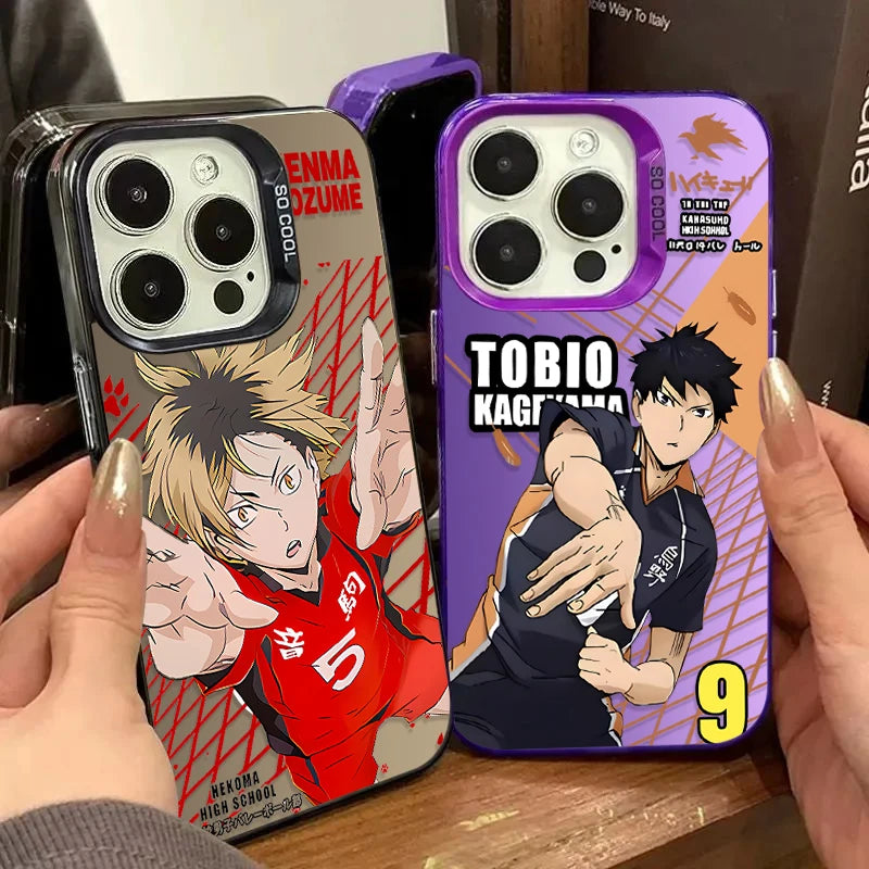 Anime Haikyuu Plating Hard Phone Case for iPhone 16 15 14 13 12 11 Pro Max XS X XR 8 7 Plus SE 2020 Shockproof Matte Back Cover