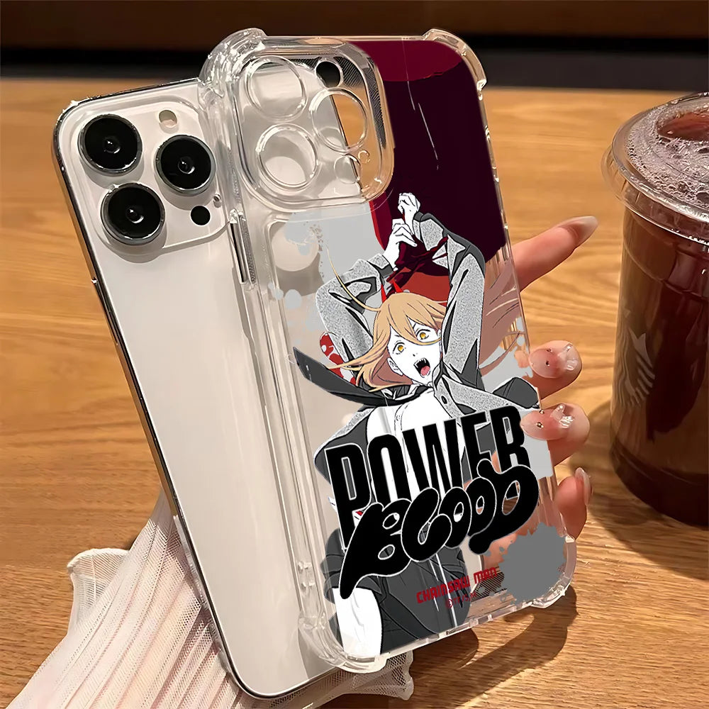 Chainsaw Man Anime Anti Fall Clear Phone Case For Xiaomi Redmi 14C 13C 12C K50 K40 Note 14 13 12 11 10 9S A1 A2 Pro Plus 4G 5G