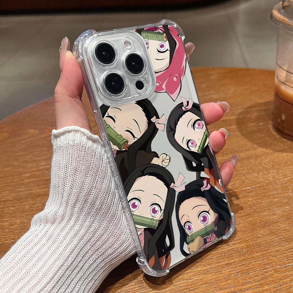 Cute D-Demons S-Slayers Phone Case for Apple iPhone 17 Air 16 15 14 Plus 13 12 11 Pro Max Anti-drop Soft Transparent Cover