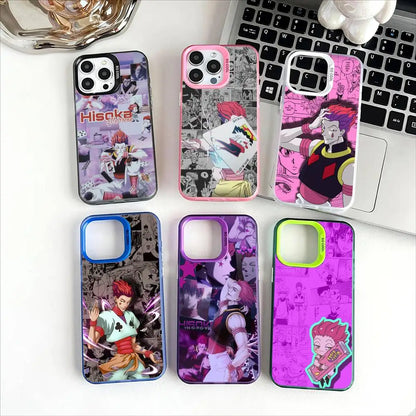H-Hisoka H-Hunter X Hunter Phone Case For IPhone 17 16 15 14 13 12 Pro Max Plus Multicolor Matte Silver-Plated Protective Case