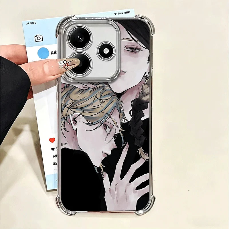 Tokyo Revengers Ran Haitani Rindou Plating Phone Case For Xiaomi Poco X6 X7 X8 Pro Max X5 X3 M8 M7 M5S Redmi 15C 15 14C 13C 17T
