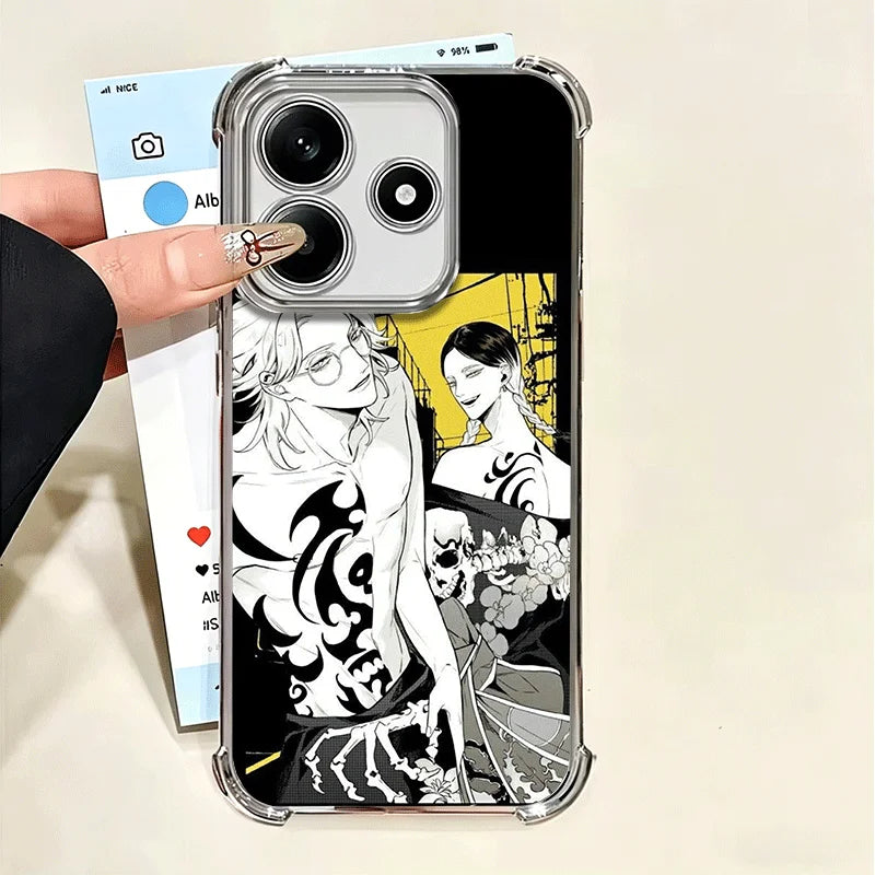 Tokyo Revengers Ran Haitani Rindou Plating Phone Case For Xiaomi Poco X6 X7 X8 Pro Max X5 X3 M8 M7 M5S Redmi 15C 15 14C 13C 17T