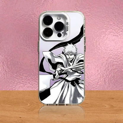 Anime B-Bleach Kurosaki Ichigo Phone Case For iPhone 16,15,14,13,12,11,Pro,XS,Max,Plus,Mini,SE White Candy Matte Shockproof Case