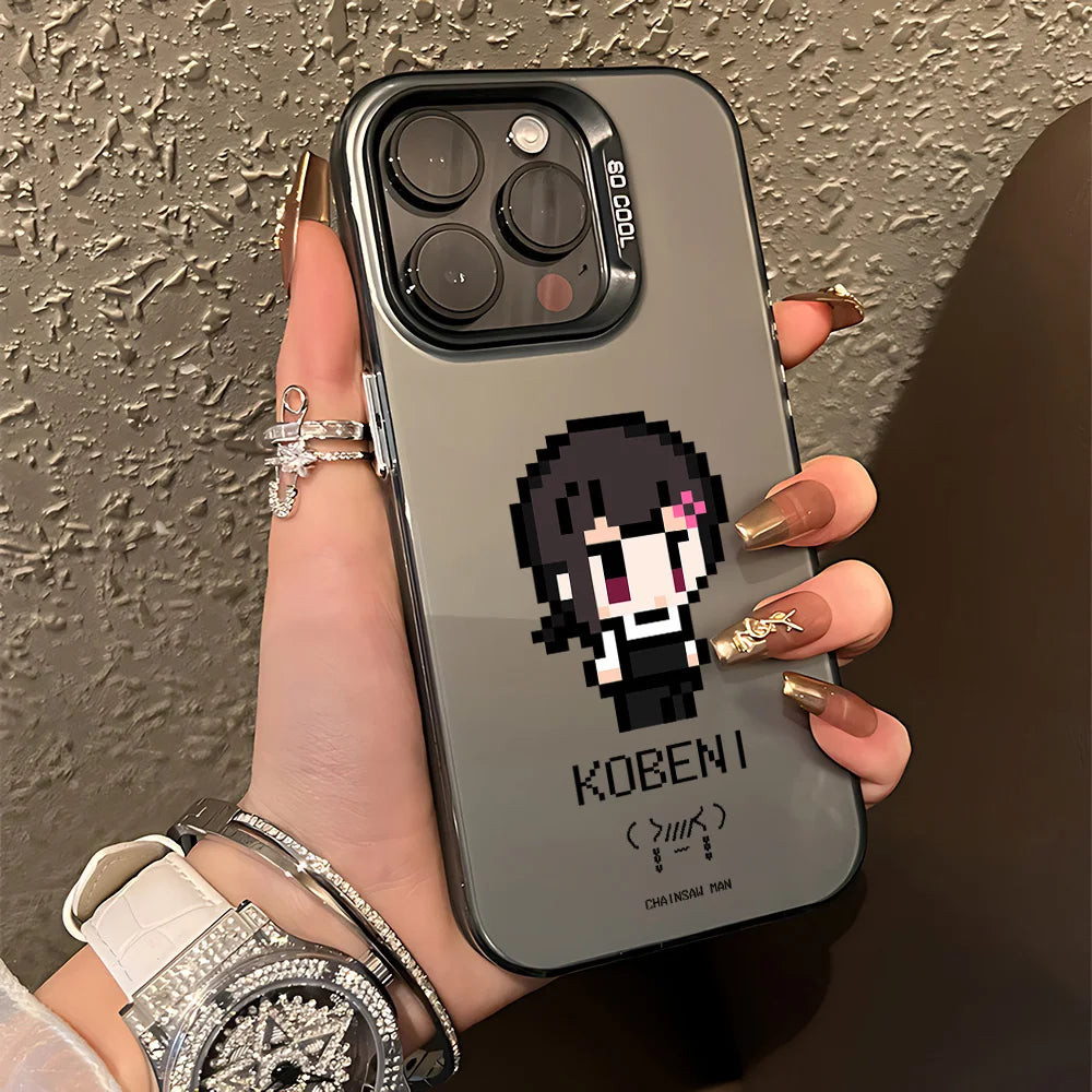 lovely pixel Matte Phone Case for Oppo A5x A5 A3x A60 A79 A98 A1 A78 A58 A38 A18 A57 A76 A17 A94 A74 F29 Pro 4G 5G chainsaw man