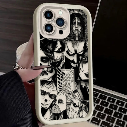 Anime Attack on Titans Phone Case for iPhone 17 16e 16 15 14 13 12 11 Air Pro Max Mini XR XS X 7 8 6 6s Plus Soft TPU Back Cover