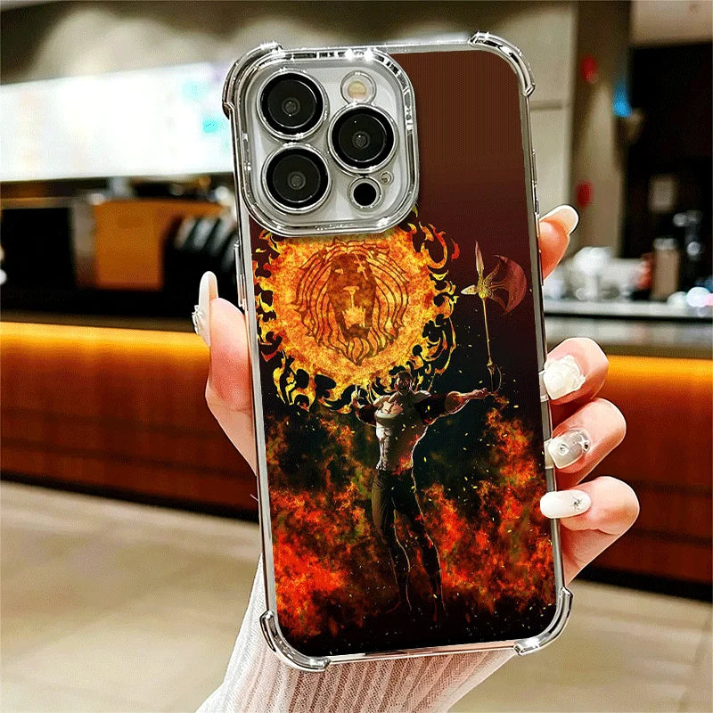 Seven D-Deadlys Sins Escanor Soft Phone Case For iPhone 15 16 17 Air 14 Pro Max 16E Plus 13 12 Mini Plating Anti-Fall Fundas