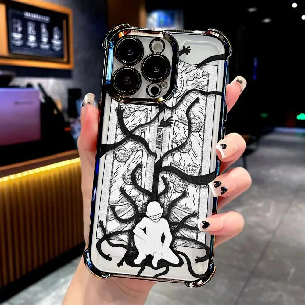 Anime Fullmetal Alchemist Plating Phone Case For Xiaomi 15 14 13 Poco F4 F5 X7 X6 X5 X3 Pro Ultra 5G Anti Fall Airbag Back Cover