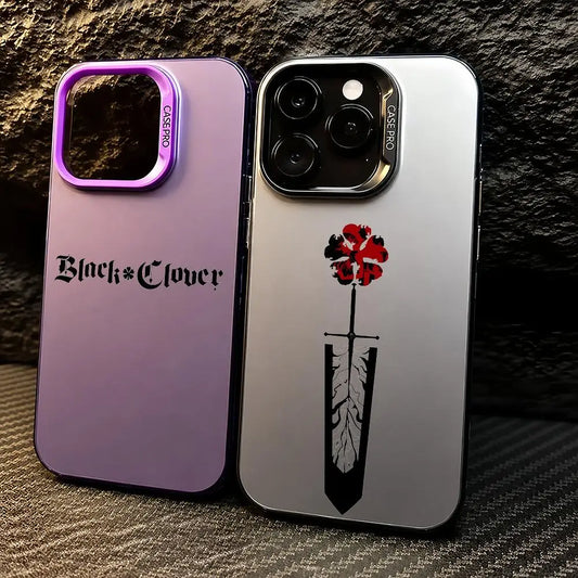 Black Clover logo Phone Case For iPhone 11/12/13/14/15/16/17 Pro Max Color Gradient TPU Case Shockproof Cover