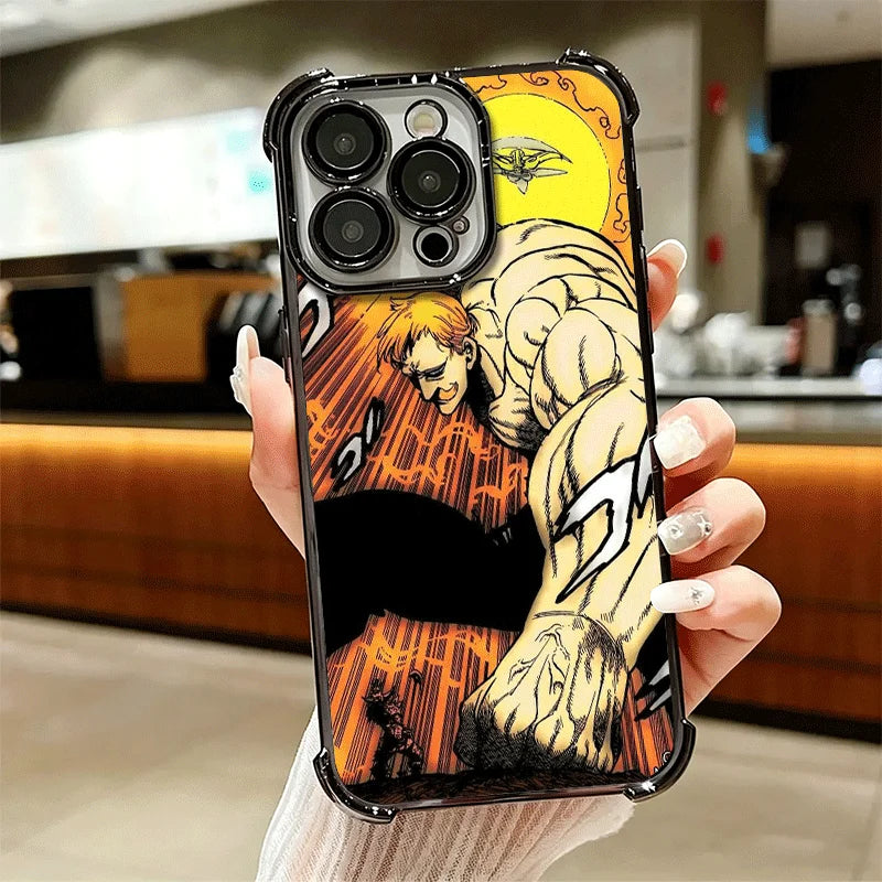 Seven D-Deadlys Sins Escanor Soft Phone Case For iPhone 15 16 17 Air 14 Pro Max 16E Plus 13 12 Mini Plating Anti-Fall Fundas
