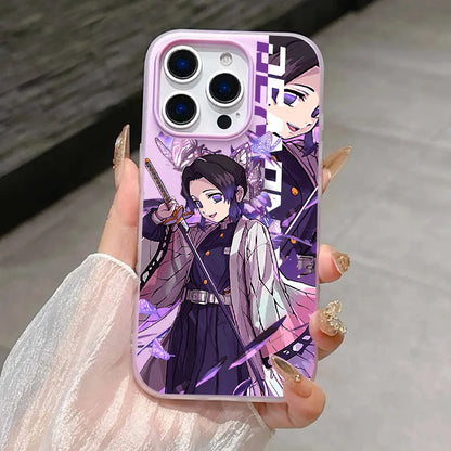 Japan Anime Demon Slayer Silicone Matte Candy Color 2 in 1 Phone Case for iPhone 17 Air 16e 16 15 14 13 Plus 12 11 Pro X XR Max