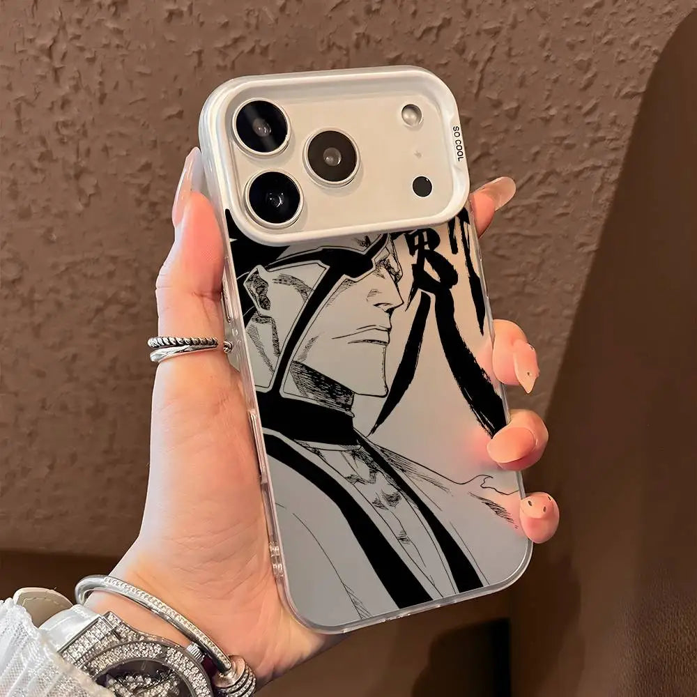 Anime B-Bleach Phone Case For iPhone 17 16 15 14 13 12 11 Pro Max Air multicolor Matte Laser Metallic Aurora Funda