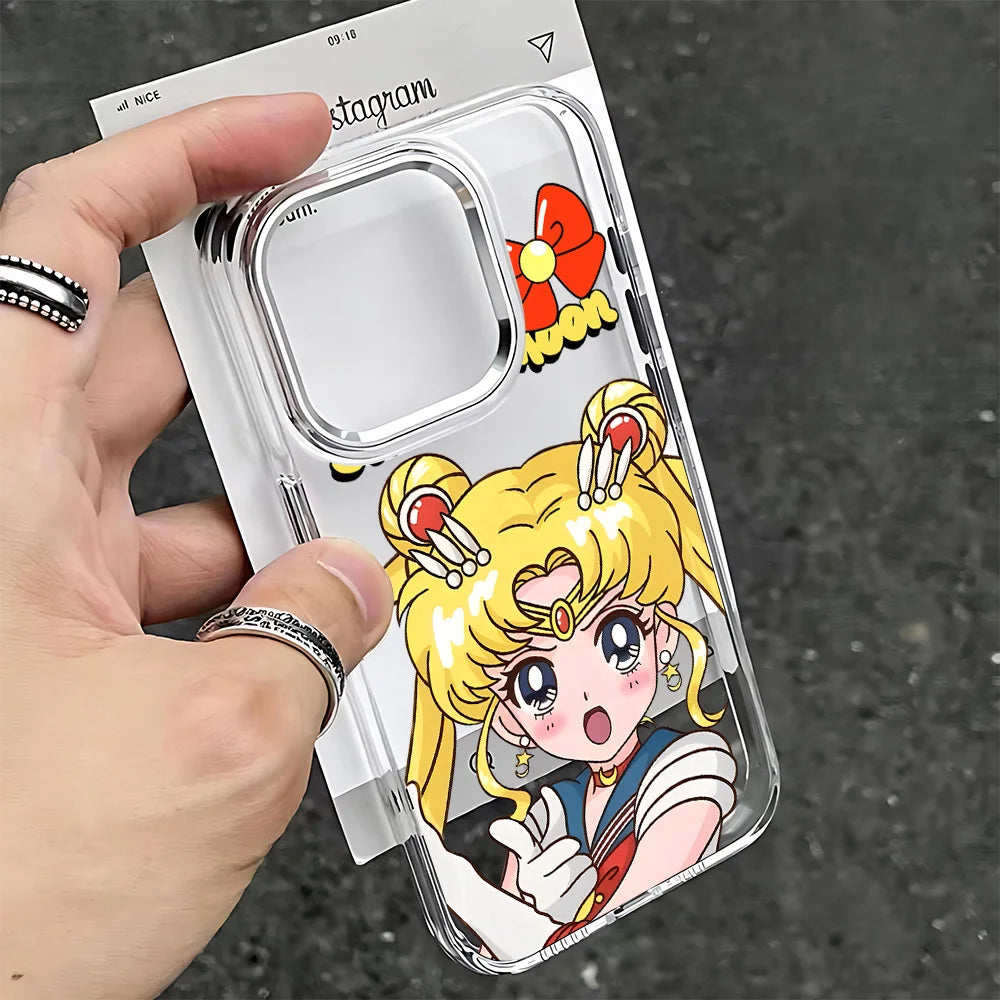 Anime S-Sailors M-Moons Phone Case For iPhone 17 16e 16 15 14 13 12 11 mini Pro Max X XR XSMAX 8 7 Air Plus Clear Soft Cover