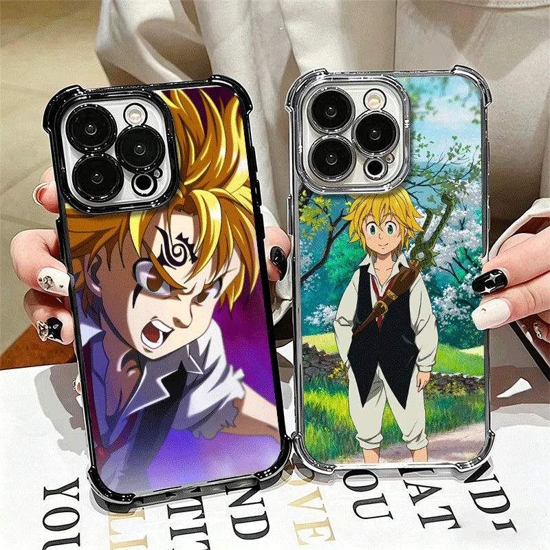 Seven D-Deadlys Sins Meliodas Phone Case For iPhone 15 16 17 Air 14 Pro Max 16E Plus 13 12 Mini Plating Anti-Fall Fundas