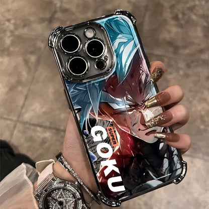 Luxury D-Dragons G-Gokus Plating Phone Case For iPhone 17 17e 16e 16 15 14 13 12 11 Pro Max XSMax Mini Air Plus Anti-Fall Balls