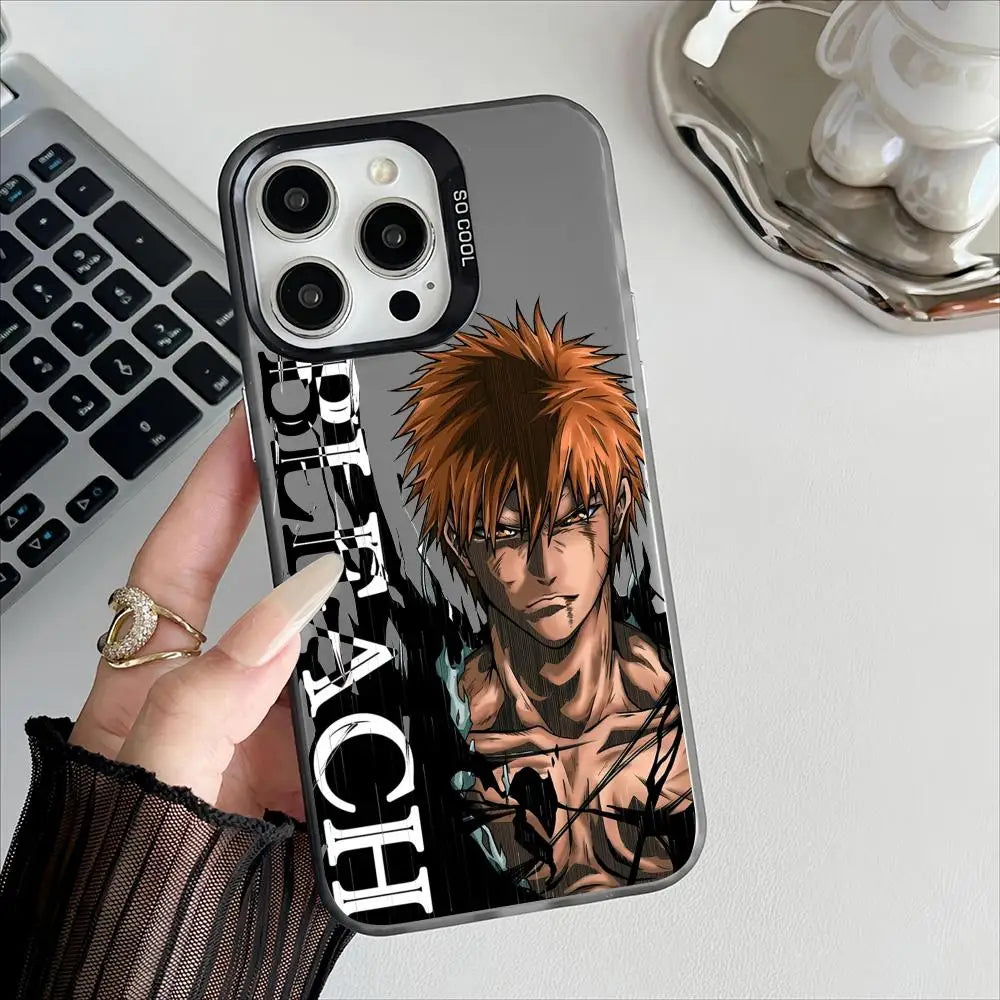 B-BLEACH Phone Case For iPhone 17 16 15 14 13 12 11 Pro Max Designer Matte Laser Aurora Funda Phone Case