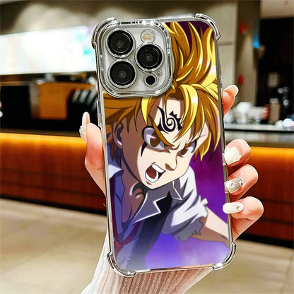 Seven D-Deadlys Sins Meliodas Phone Case For iPhone 15 16 17 Air 14 Pro Max 16E Plus 13 12 Mini Plating Anti-Fall Fundas