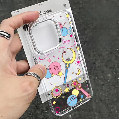 Anime S-Sailors M-Moons Phone Case For iPhone 17 16e 16 15 14 13 12 11 mini Pro Max X XR XSMAX 8 7 Air Plus Clear Soft Cover
