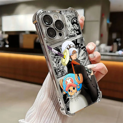 Anime Gear 5 LuffyS Ones Pieces Plating Phone Case For iPhone 17 17e 16e 16 15 14 13 12 11 Pro Max X XR Mini Air Plus Anti-Fall