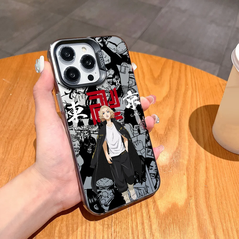 Tokyo Revenger phone case FUNDA for iPhone 12 11 13 14 15 16 17Max Pro Plus Mini Electroplated Silver lMDaser Color Cover