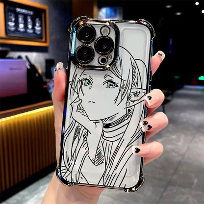 Hot Japan Anime Comics Frieren Plating Phone Case For iPhone 16e 16 15 14 13 12 11 Pro Max X XR 7 8 6 Mini Plus Anti-Fall Cover
