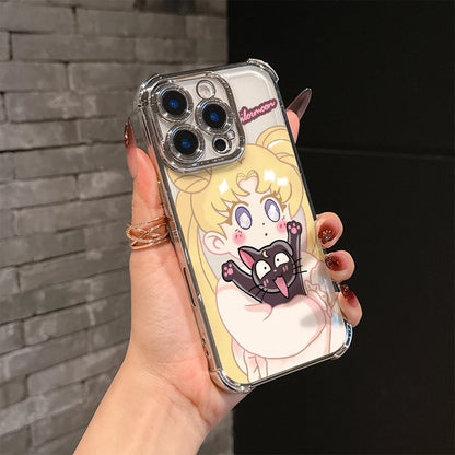 Lovely Cartoon m-moons Plating Phone Case For s-sailor Samsung S26 S25 S24 S23 S22 S21 20 Edge Plus Ultra 4G 5G Anti Fall Airbag