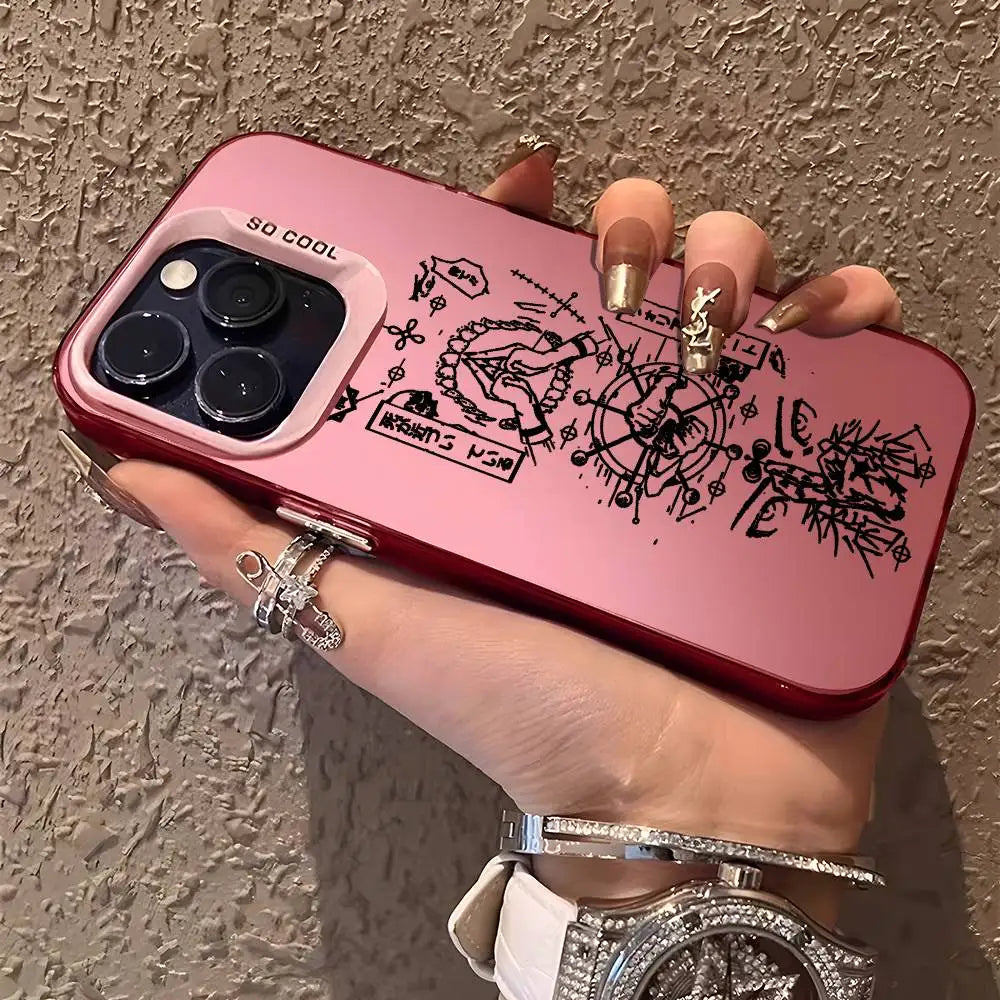 Anime J-Jujutsu Kaisen Phone Case For iPhone 16 15 14 13 12 11 Plus Pro Max multicolor Aurora laser Shockproof Funda Cover