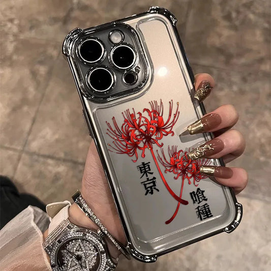 New Cool T-Tokyo Ghoul Anime Plating Phone Case For iPhone 17 17e 16 15 14 13 12 11 Pro Max X XR XSMax Mini Air Plus Anti-Fall