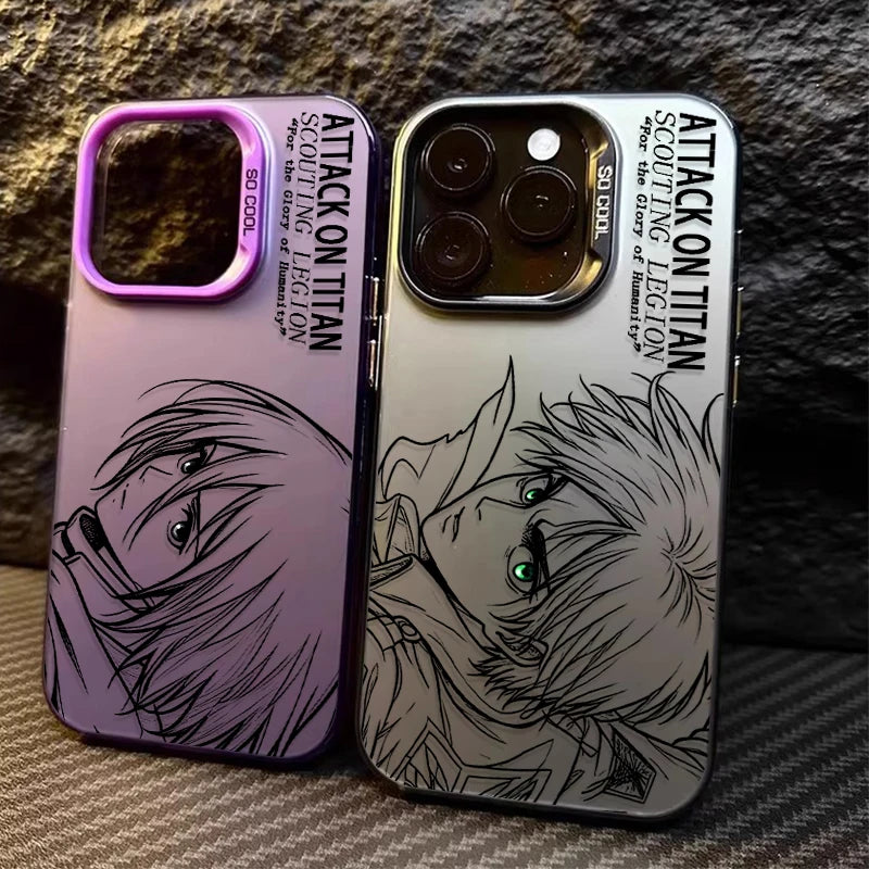 ATTACK ON TITAN MIKASA EREN YEAGER Couple Hard Case for iPhone 12 17 Air Pro Max 16 15 11 14 13 Pro Max XS X XR Plus 8 7 SE 2020