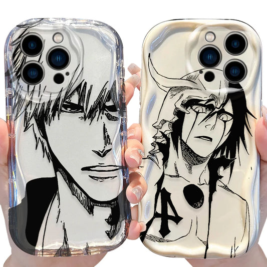 Anime Bleach Wave Case for iPhone 16 15 14 Pro Max 13 12 Mini 11 XS X XR 8 7 Plus SE 2022 2020 Soft Shockproof Back Cover Funda