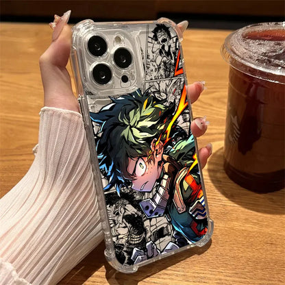 My Hero Cool Academias Anime Phone Case Clear For iPhone 17 16 14 15 11 12 13 Pro Max 16E 15 16 Plus 17Air Soft Shockproof Cover