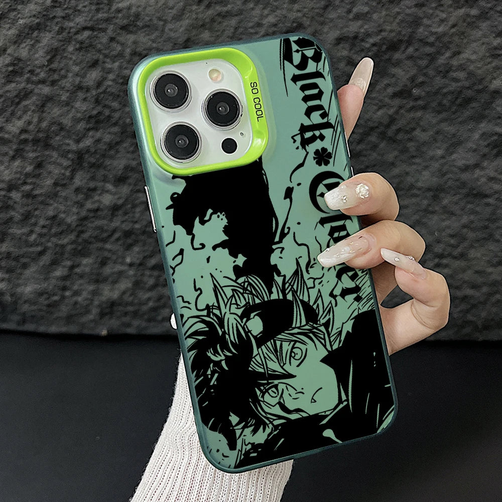 Black Clovers Astas Phone Case for Samsung Galaxy S26 S25 Edge S24 S23 S22 S21 FE S20 Ultra Plus 5G Colorful Silver Hard Cover