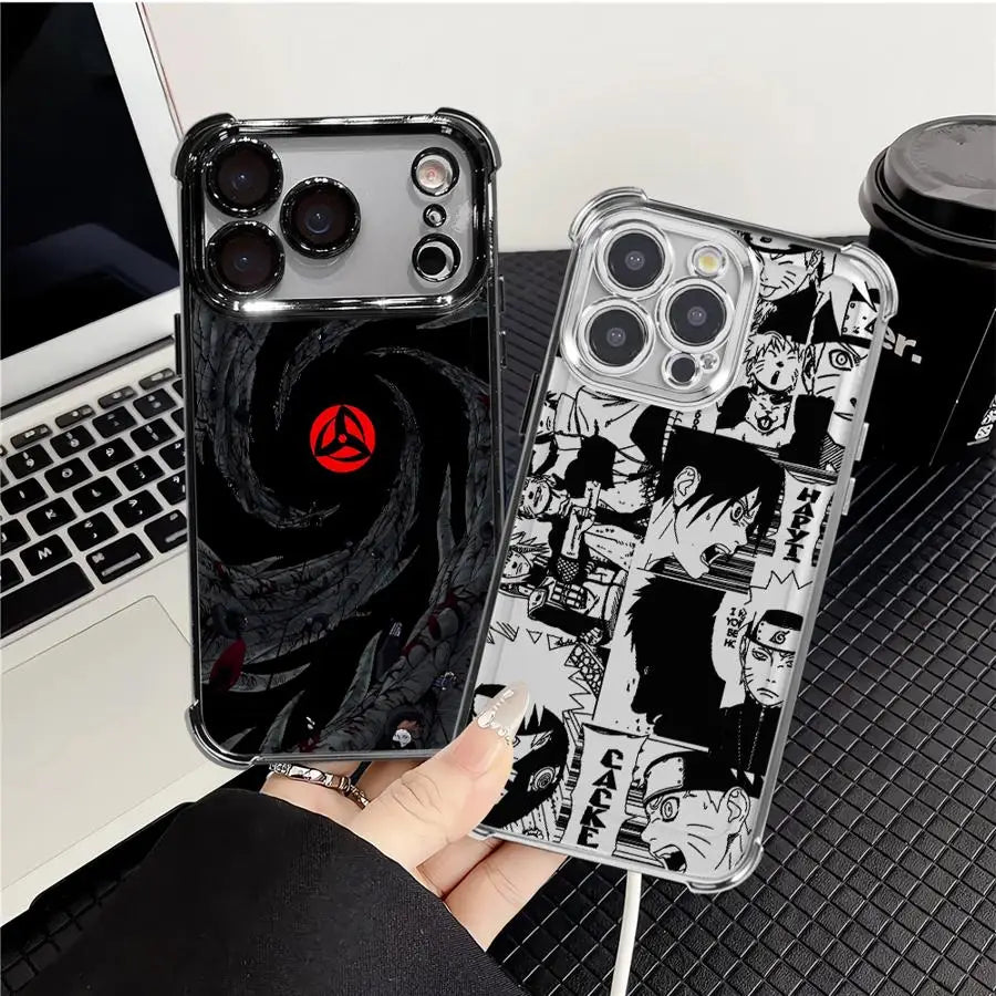 Anime Sasukes N-arutos Plating Phone Case For Samsung S26 S25 S24 S23 S22 S21 S20 FE Note20 Edge Plus Ultra 4G 5G Anti Fall