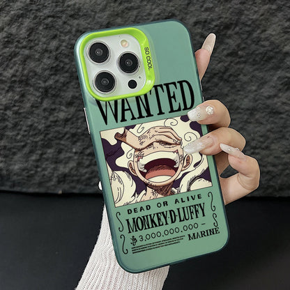 Luffys Nika Wanted Phone Case for iPhone 17 Air 16 16e 15 14 Plus 13 12 11 Pro Max X Xs XR 8 Colorful Silver Hard Cover