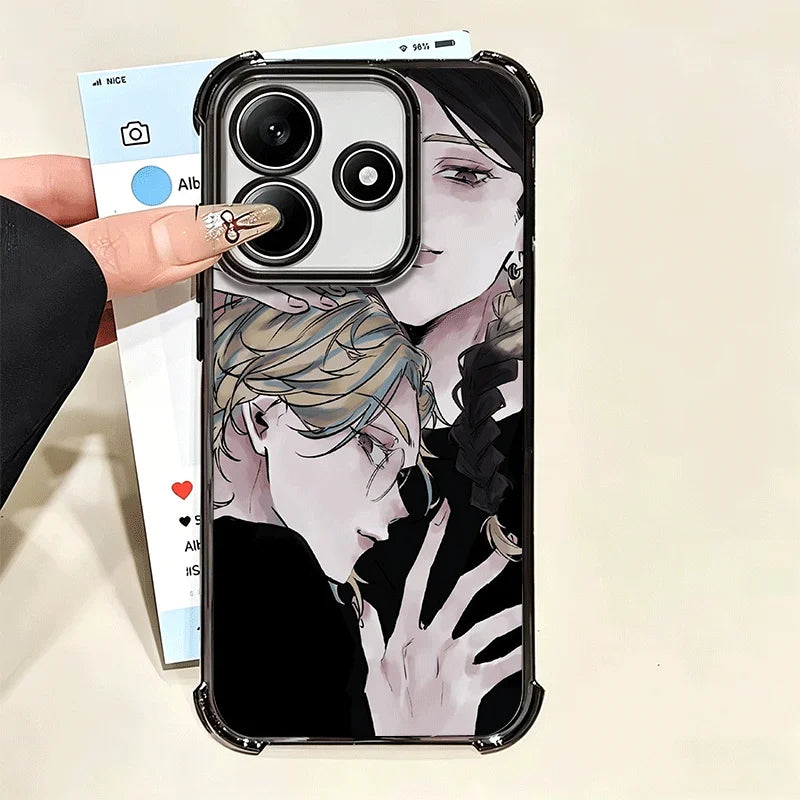Tokyo Revengers Ran Haitani Rindou Plating Phone Case For Xiaomi Poco X6 X7 X8 Pro Max X5 X3 M8 M7 M5S Redmi 15C 15 14C 13C 17T