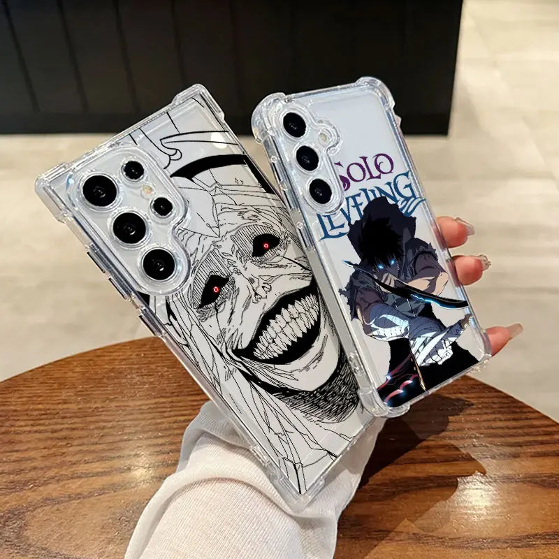Solos-Levelings ARISE Anime Clear Phone Case For Samsung Galaxy S26 S25 S24 Ultra S23 S22 Plus S21 S20 FE 5G Soft Silicone Cover