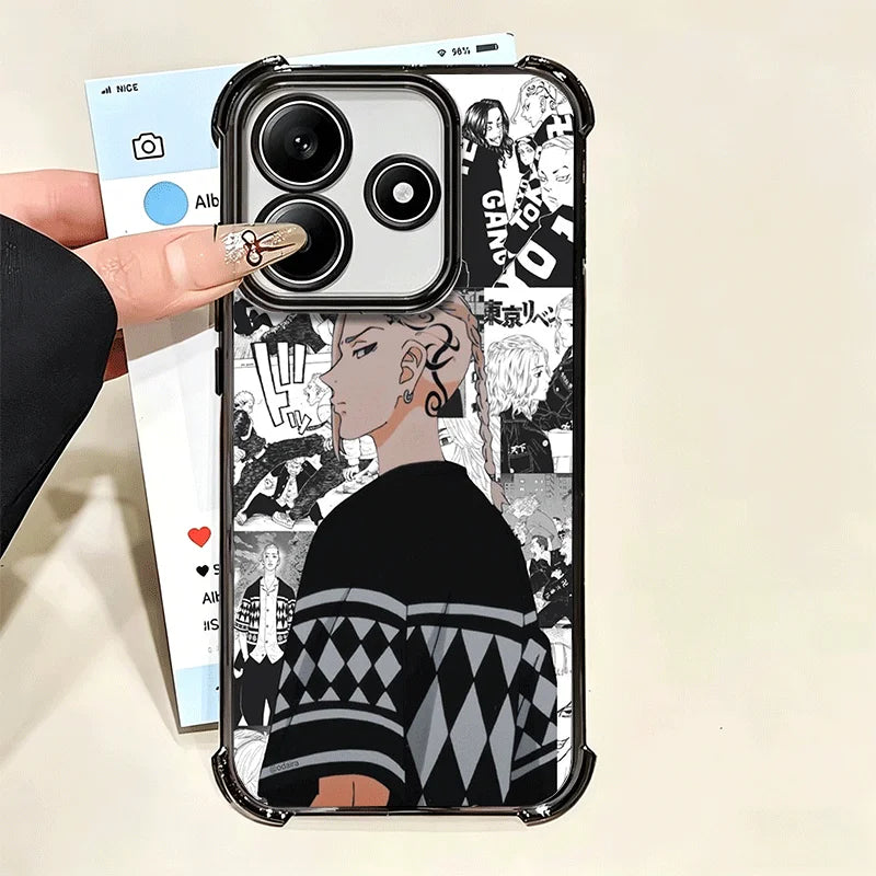 Tokyo Revengers Anime Plating Phone Case For Xiaomi Poco X6 X7 X8 Pro Max X5 X3 M8 M7 M5S Redmi 15C 15 14C 13C 17T 15T 14T F8 Ul