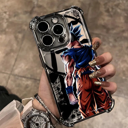 Hot Anime Plating Phone Case For iPhone 17 17e 16e 16 15 14 13 12 11 ProMax X XR Mini Air Plus Anti-Fall Airabag D-Dragons Balls