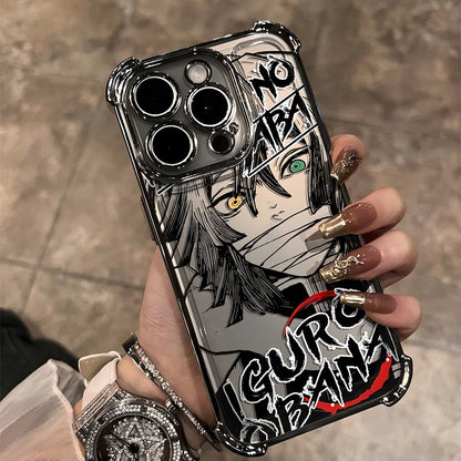 Anime Demons Slayers Plating Phone Case For iPhone 17 16e 16 15 14 13 12 11 Pro Max X XR XSMax 8 Mini Air Plus Anti-Fall Airabag