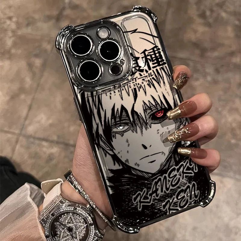 New Cool T-Tokyo Ghoul Anime Plating Phone Case For iPhone 17 17e 16 15 14 13 12 11 Pro Max X XR XSMax Mini Air Plus Anti-Fall