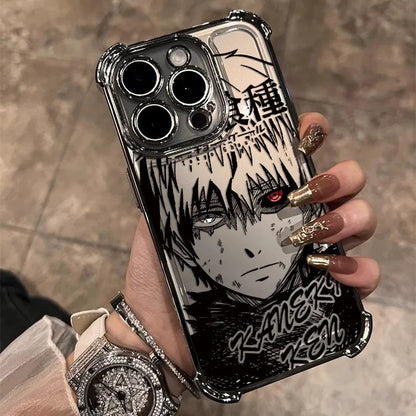 New Cool T-Tokyo Ghoul Anime Plating Phone Case For iPhone 17 17e 16 15 14 13 12 11 Pro Max X XR XSMax Mini Air Plus Anti-Fall