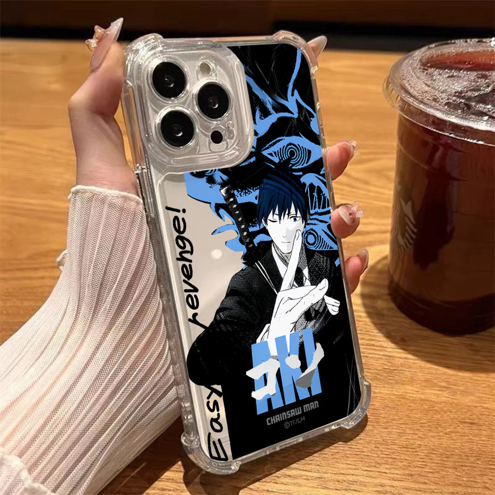 C-Chainsaw Mans Four Corner Anti Fall Airbag Case for iPhone 17 Air 16 15 14 Plus 13 12 11 Pro Max XS Max X XS Silicone Cover