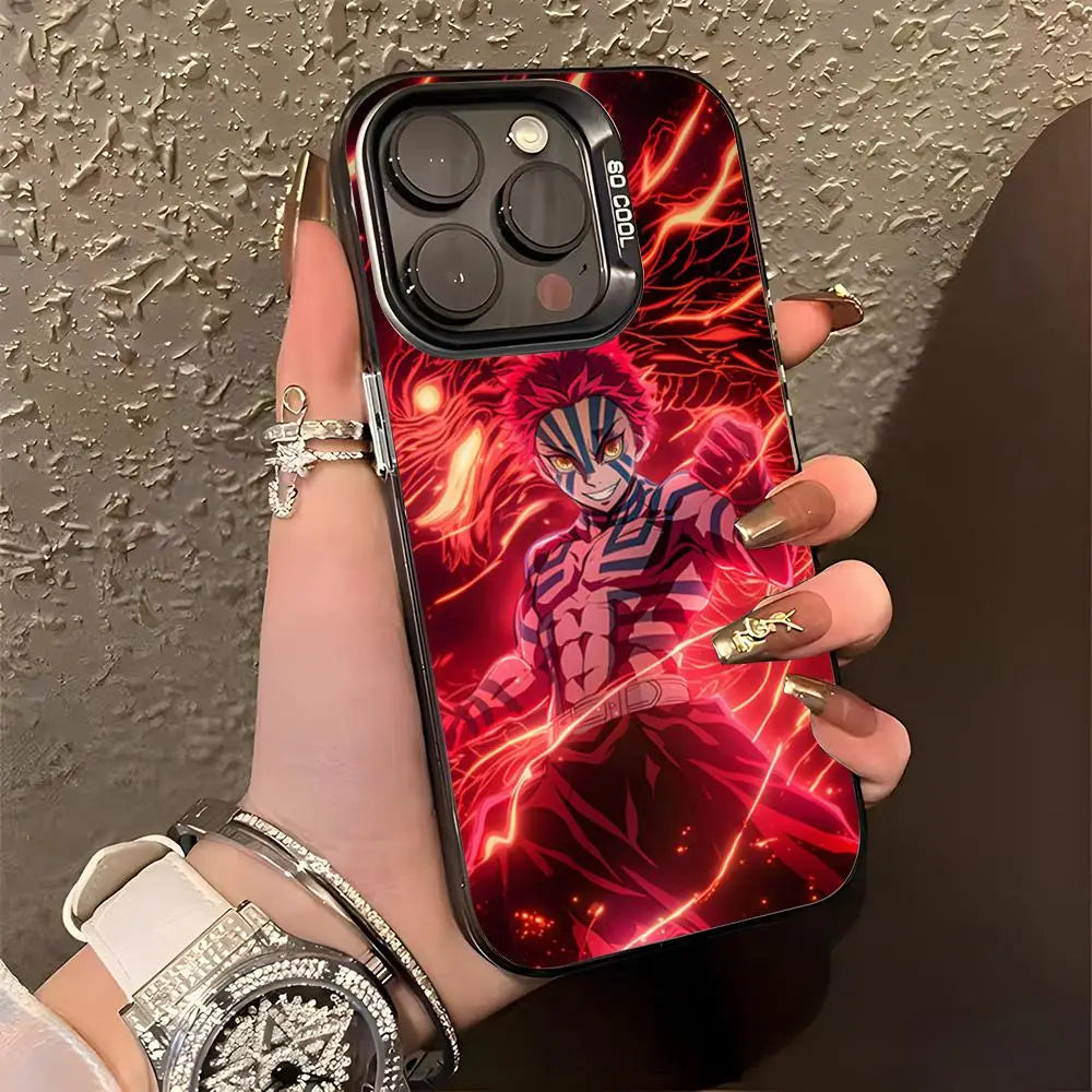 A-Akaza Demon Slayer Phone Case For IPhone 17 Pro Max 15 Pro 16 14 Plus 12 13 Mini 11 Pro Shockproof Colorful Cover