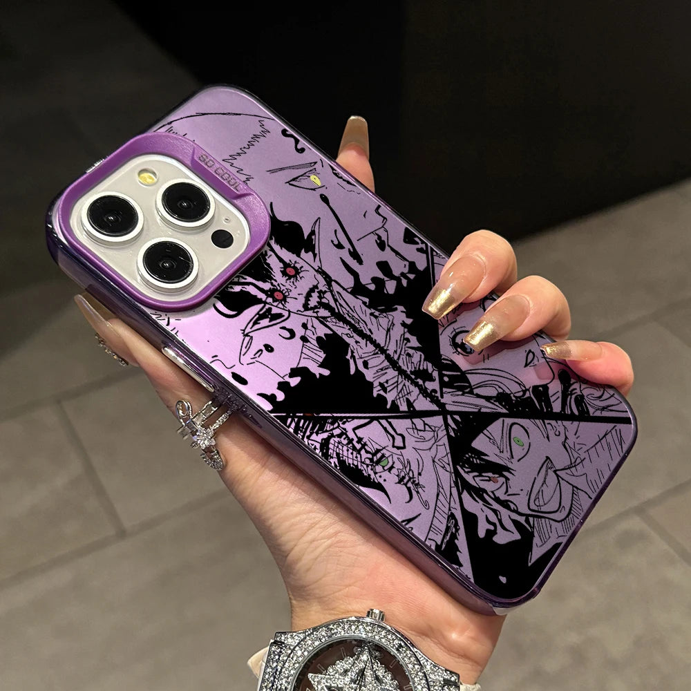 Black Clovers Astas Phone Case for Samsung Galaxy S26 S25 Edge S24 S23 S22 S21 FE S20 Ultra Plus 5G Colorful Silver Hard Cover