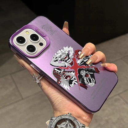Ones Pieces Logo Phone Case for iPhone 17 Air 16 16e 15 14 Plus 13 12 11 Pro Max X Xs XR 8 Colorful Silver Hard Cover