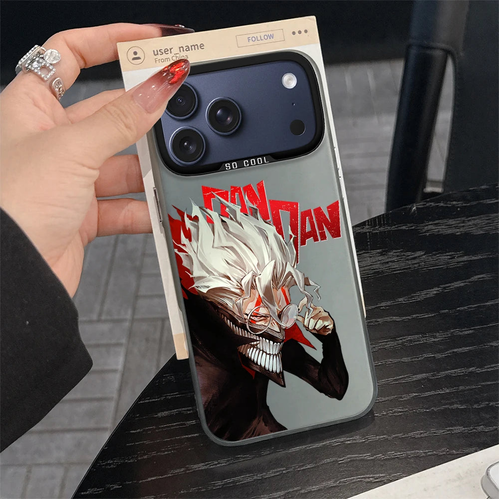 DAN DA DAN Anime Phone Case For iPhone 11 12 13 14 15 16 17 E Pro Max Plus Mini Electroplated Silver IMD Laser Black Cover