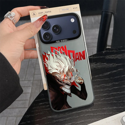 DAN DA DAN Anime Phone Case For iPhone 11 12 13 14 15 16 17 E Pro Max Plus Mini Electroplated Silver IMD Laser Black Cover