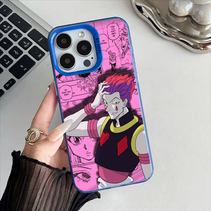 H-Hisoka H-Hunter X Hunter Phone Case For IPhone 17 16 15 14 13 12 Pro Max Plus Multicolor Matte Silver-Plated Protective Case